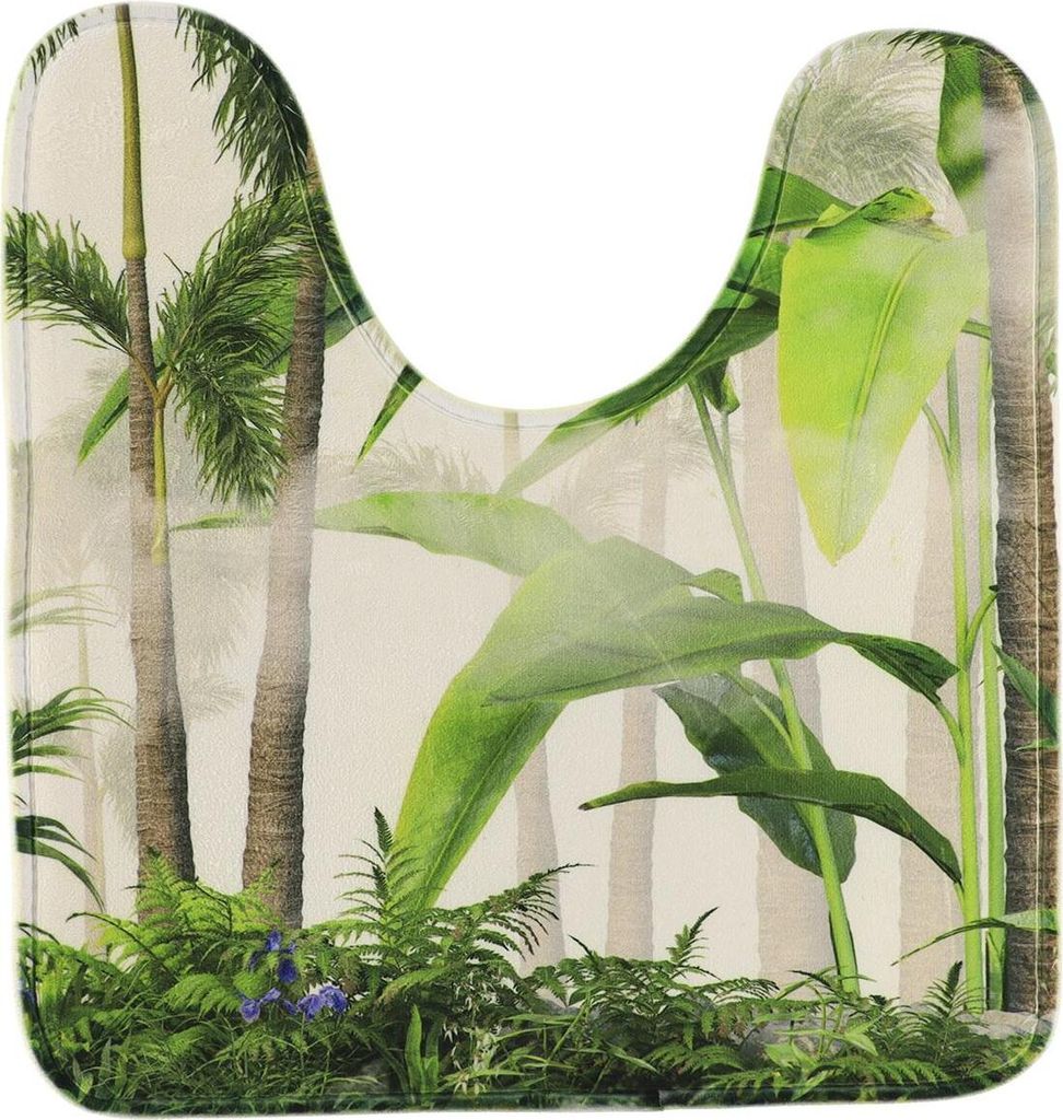 Tendance Badematte WC weiß grün 45 cm x 50 cm x 1 cm Badezimmer Dekoration