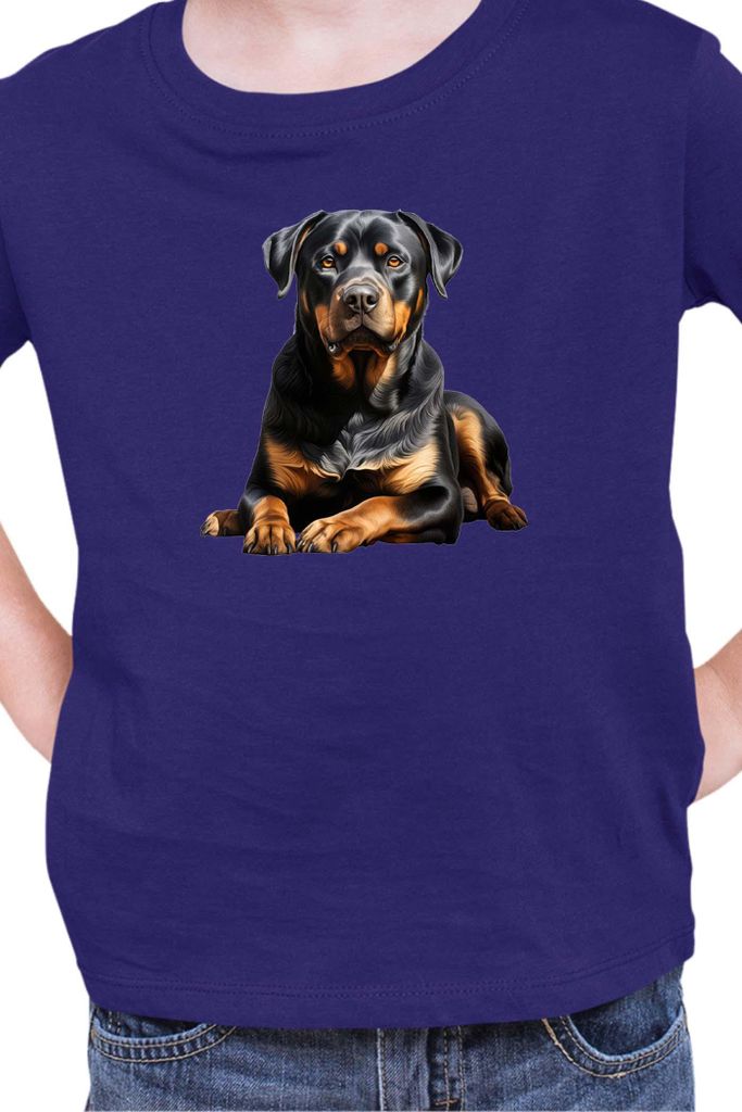 Kinder T-Shirt Dogs Breeds Rottweiler Dog Breed 006, 3-4 Jahr - 104 / Dunkelblau