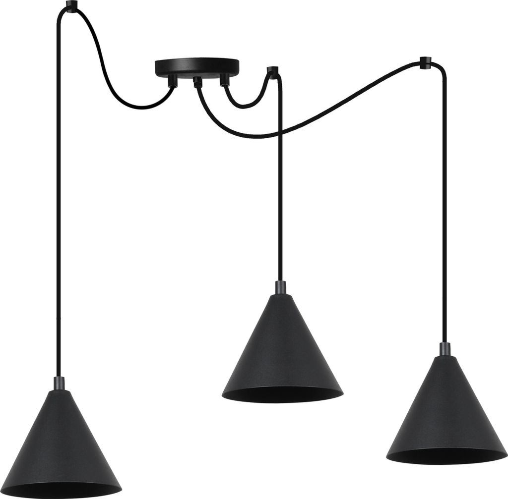 Závěsná lampa Spider Soho černá 3 světla 14cm E14 Obrázek produktu 