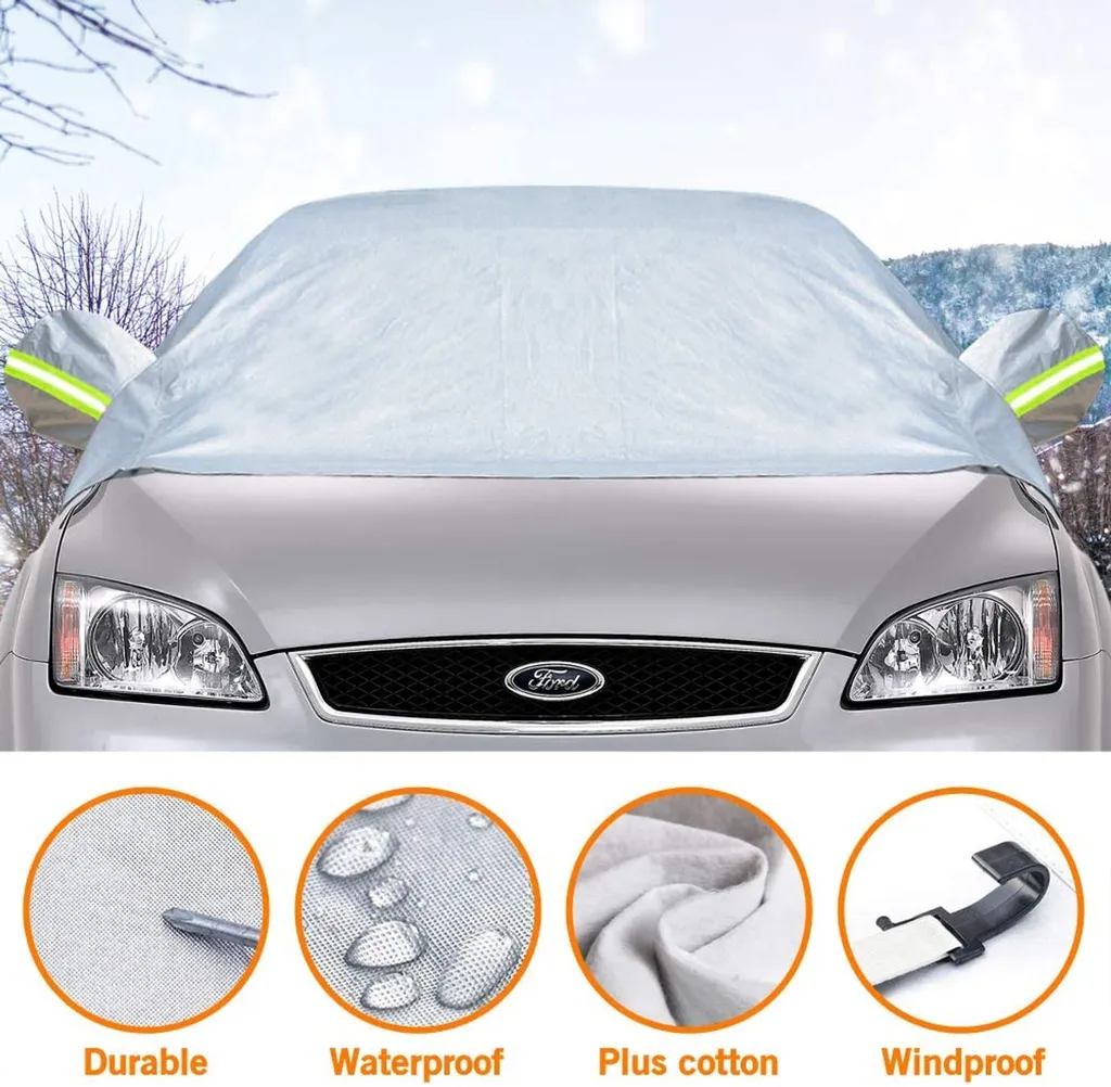 Huifengjie Copertura Parabrezza Auto,Telo Auto Esterno Antigrandine, Protezione Copri Parabrezza Auto per Inverno e Estate,Copri Parabrezza Antigelo Auto Inverno,Contro Neve,Ghiaccio,Gelo,230 * 145cm