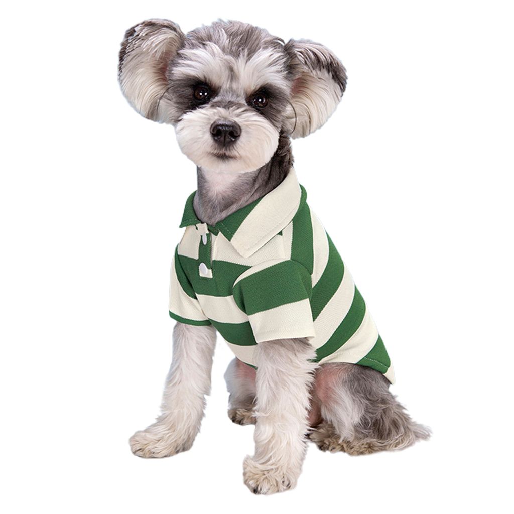 Haustierweste, kontrastfarbenes, gestreiftes Hunde-T-Shirt, weiche, atmungsaktive Sommer-Hundekleidung für Bichon, Pudel, Chihuahua
