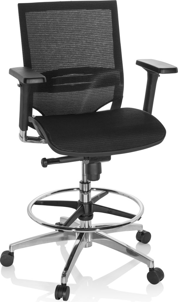 hjh OFFICE Counterstuhl TOP WORK 78 Arbeitsstuhl mit Armlehnen (höhenverstellbar) Netzstoff