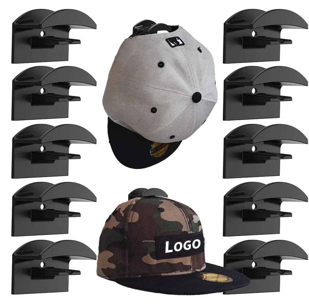 Support chapeau mural 10 crochets sans perçage pour écharpes et sacs