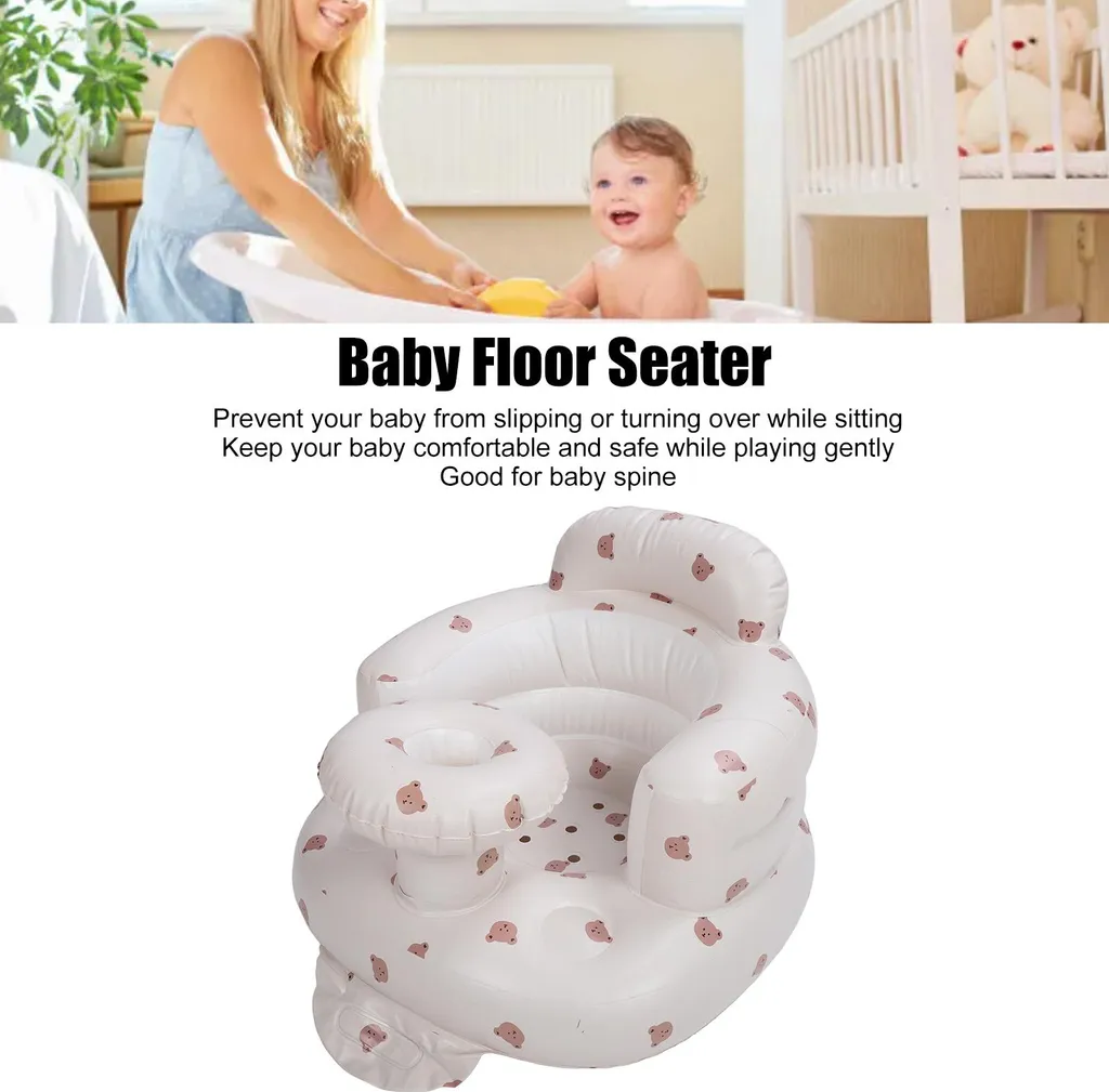 Siège de sol bébé stable pour aide à l'assise, support dorsal gonflable - 5