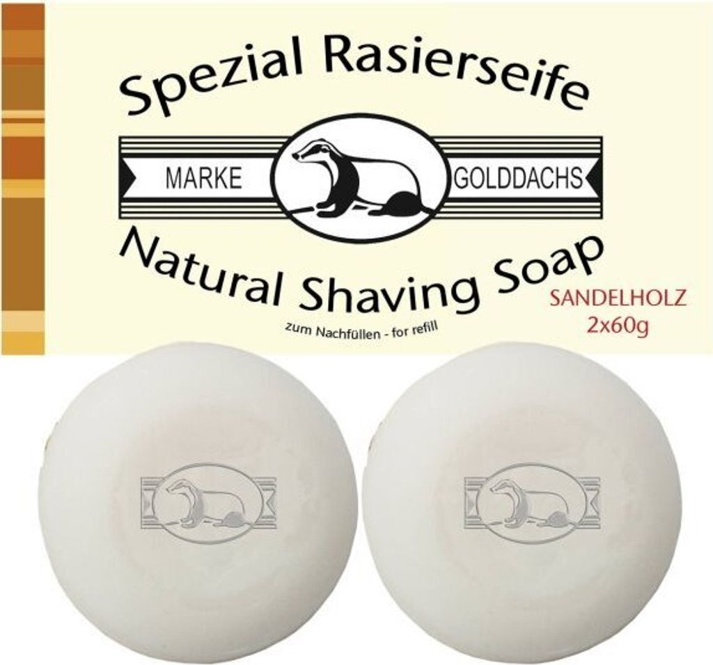 Rasierseife Sandelholz 2er Pack Golddachs 2X60 g