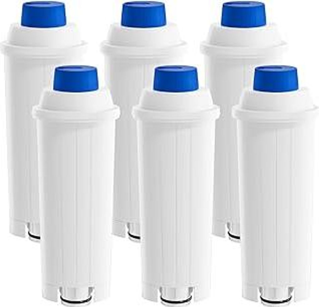 Wasserfilter Ersatz für Delonghi Kaffeemaschinen (6 Stück) - Kompatibel mit Delonghi Magnifica S, Dinamica, Eletta Explorer, ECAM, ETAM, BCO, DLS...