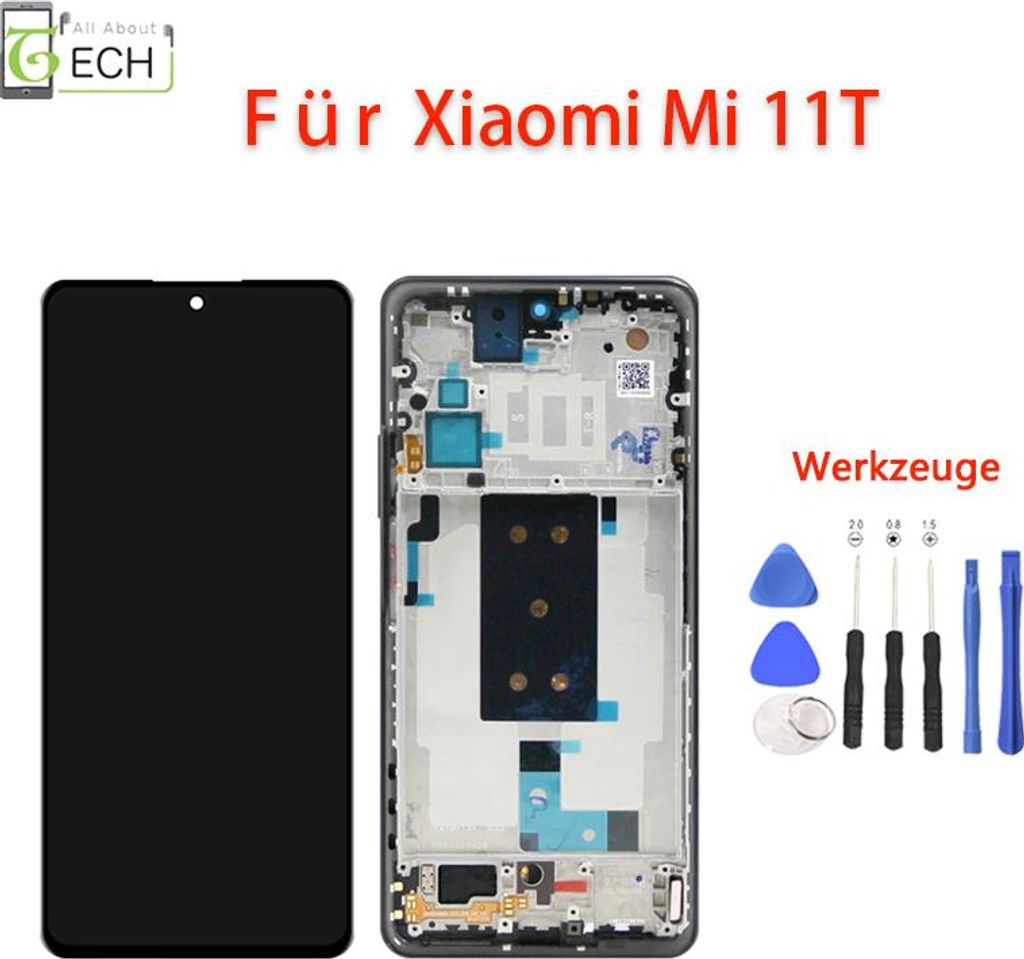 Für Xiaomi Mi 11T LCD Display Incell mit Rahmen Touchscreen Bildschirm Schwarz