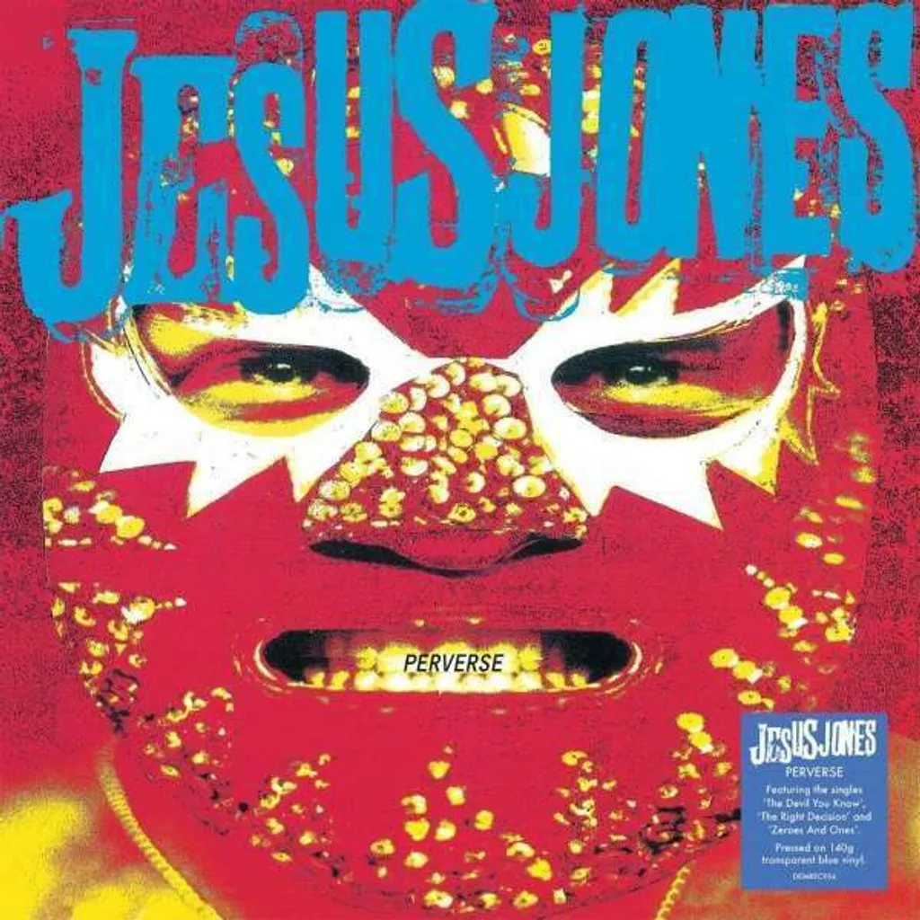 Album vinyle Perverse de Jesus Jones pressage bleu transparent