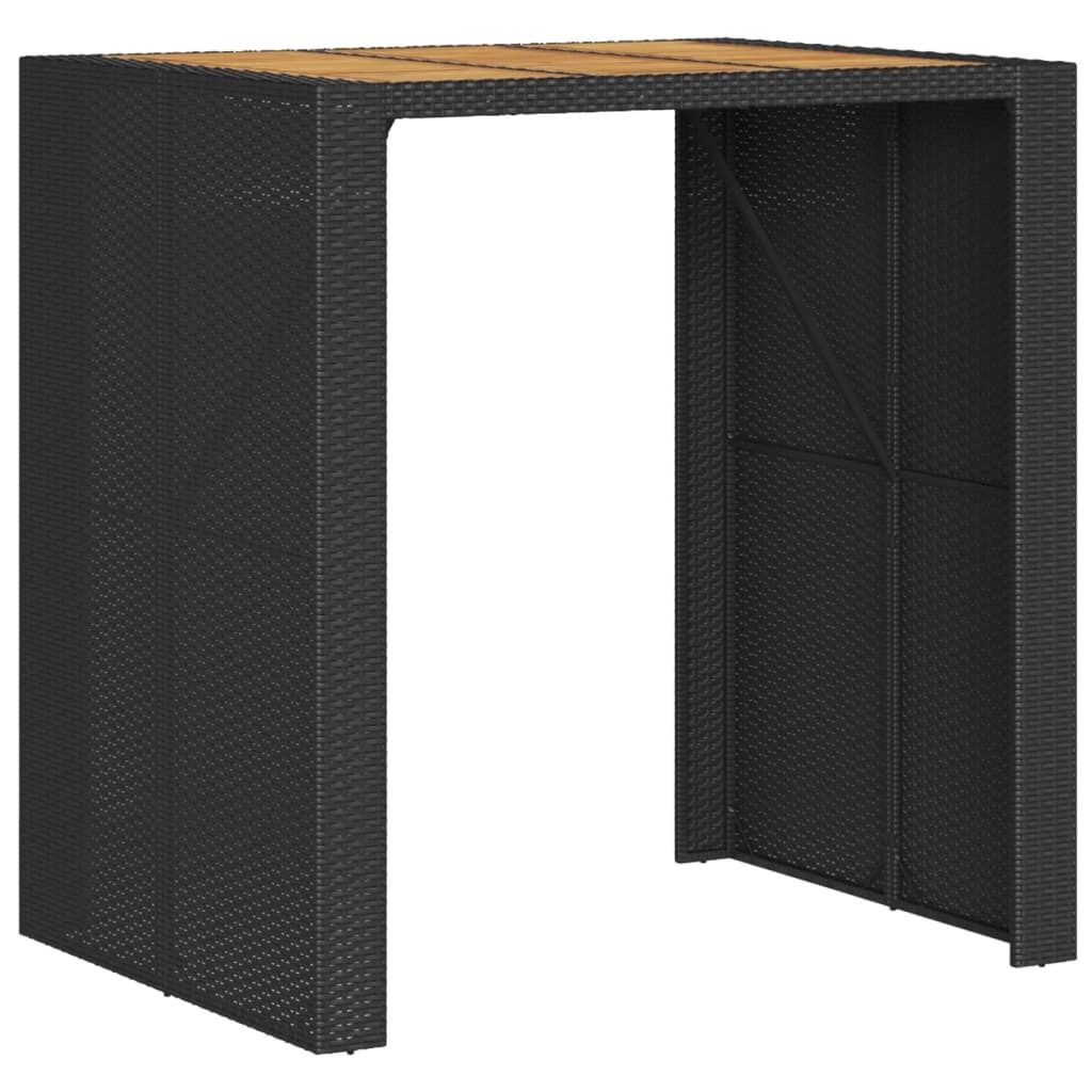 vidaXL Garten-Bartisch mit Holzplatte Schwarz 105x80x110 cm Produktbild 