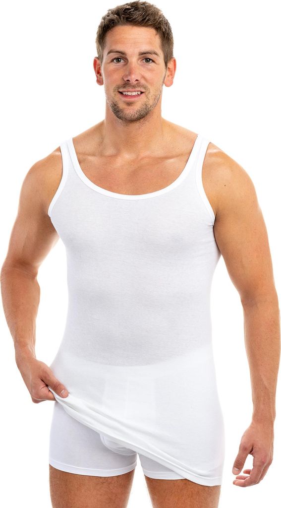 HERMKO 3007 3er Pack extralanges Herren Unterhemd (+10 cm) Produktbild 
