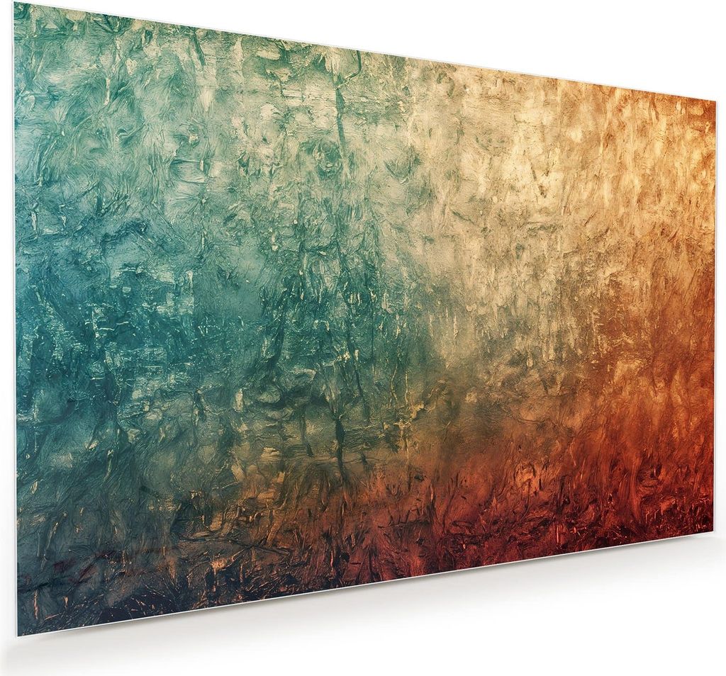 Glasbild 120x80cm in XXL für Wohnzimmer, Schlafzimmer Motiv Strukturierte Farbe
