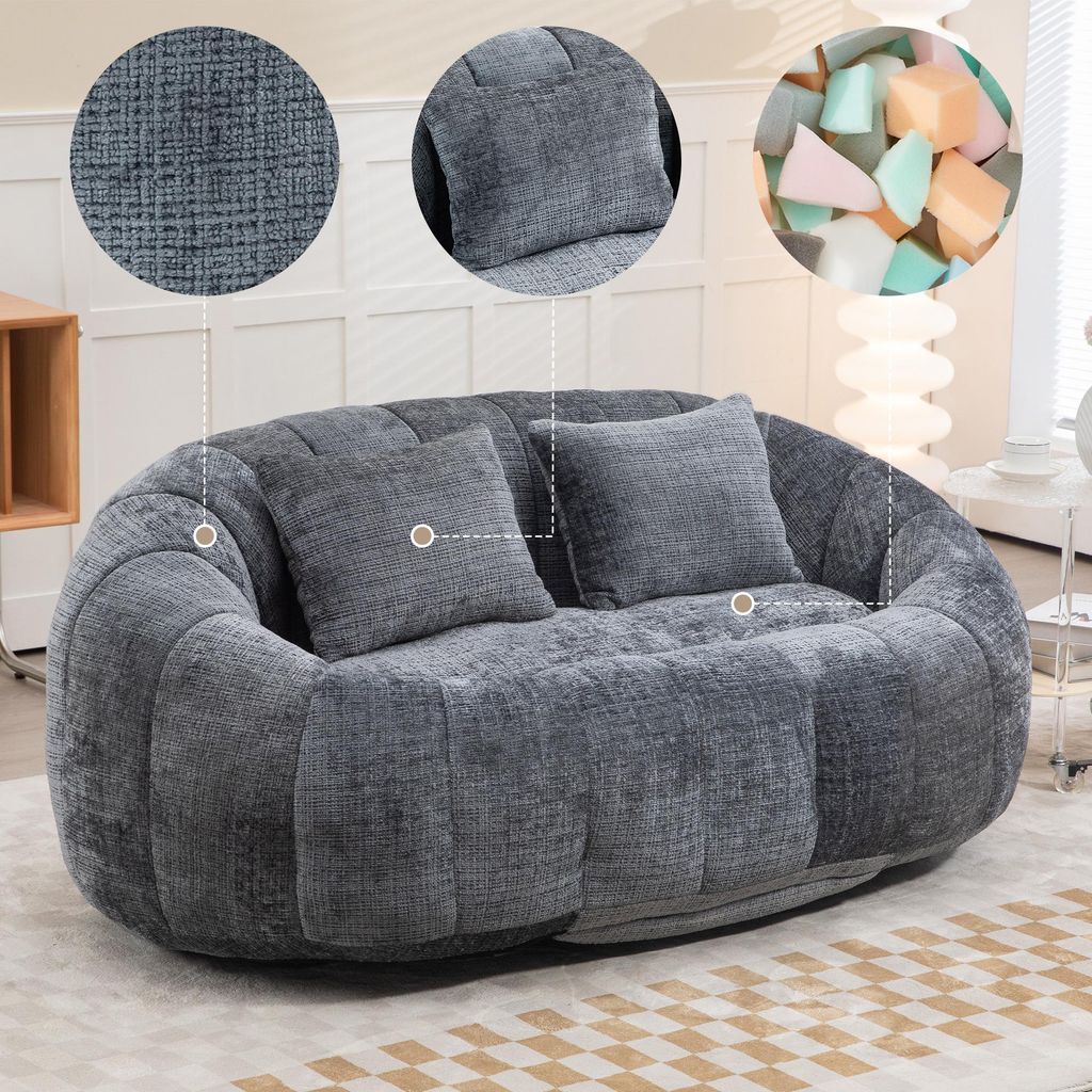 Sweiko Bean Bag Sofa Lazy Sofa Durable Comfort Lounger High Back Bean Bag Chair Couch für Erwachsene und Kinder, Indoor & Outdoor, Accent Floor So...