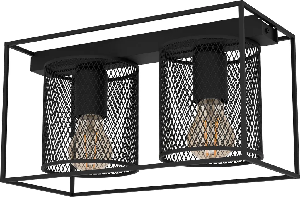 CATTERICK Lampada Parete Soffitto Nero E27 | Design Industriale Eglo