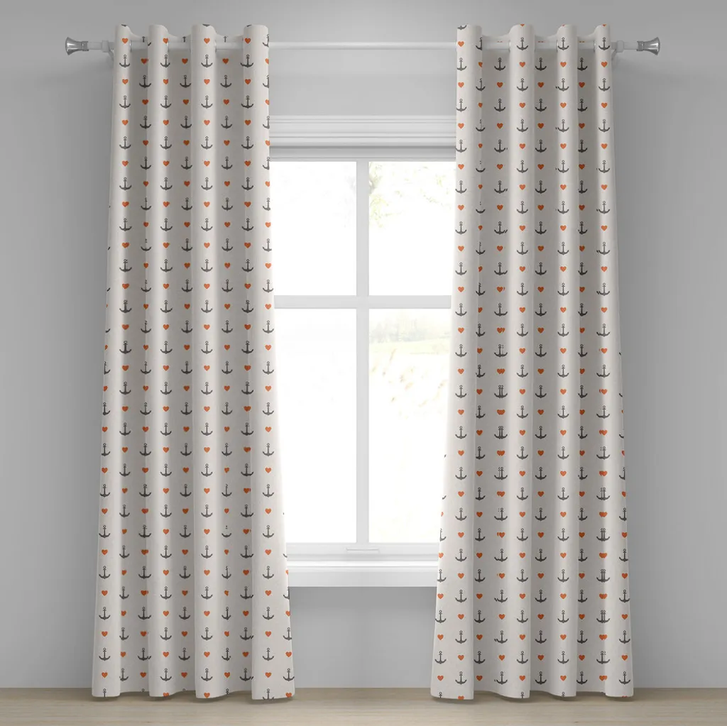 Paire de rideaux décoratifs ABAKUHAUS Motif Plage Romantique 280x175cm