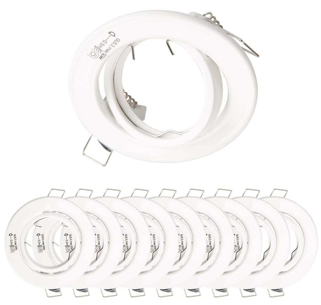 10x Einbaurahmen GU10 SET 3753 white 68mm inkl GU10 Fassung Produktbild 