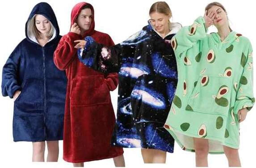 4er Set Kuschelige Hoodie Decke mit Ärmeln, Vielseitiger Produktbild