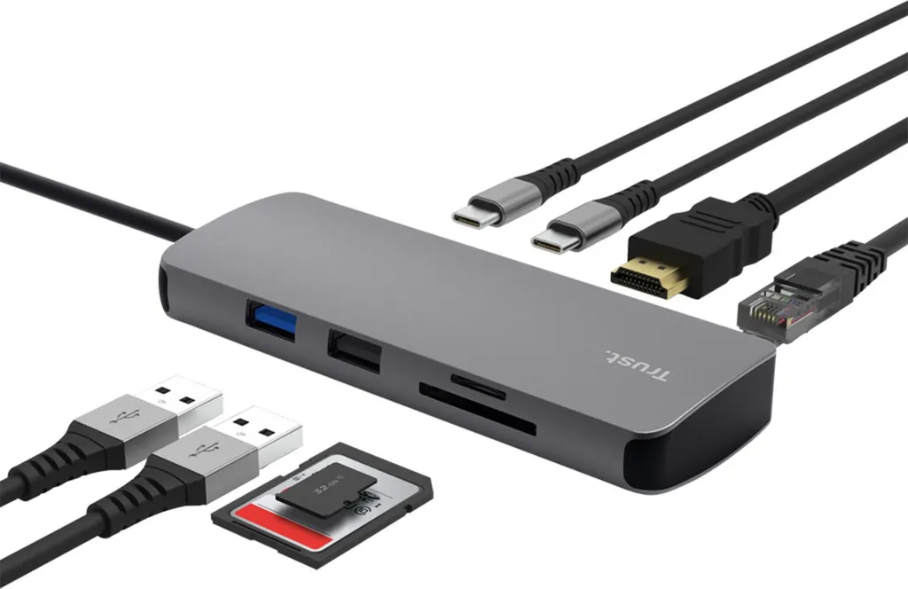 Adaptateur USB-C multiport Trust avec double USB HDMI et Ethernet - 2