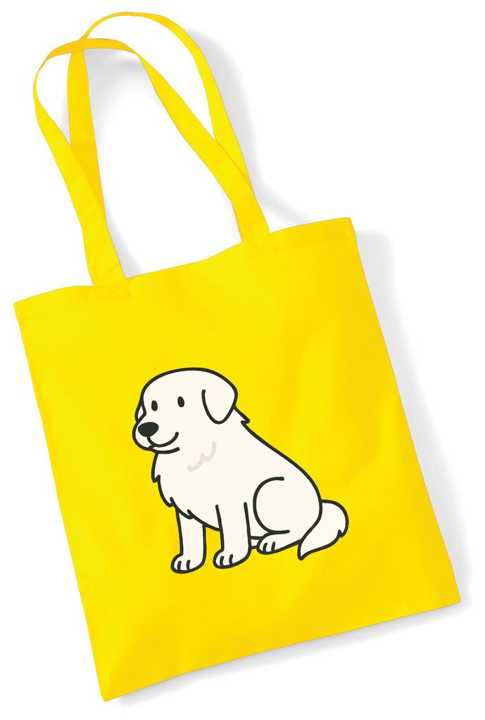 Huuraa Jutebeutel Pyrenäenberghund Comic Pyri 10 Liter Yellow Baumwolle Tasche Geschenkidee
