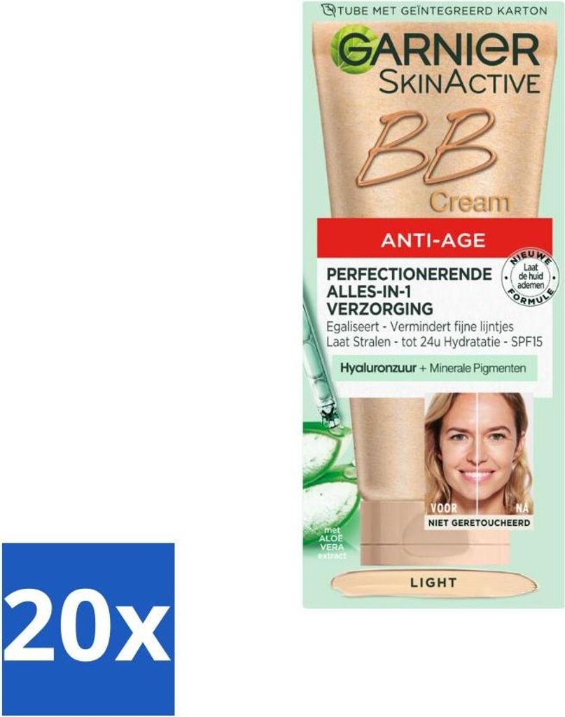 Garnier - SkinActive - BB Cream Light - Anti-Aging - Getönte Tagescreme - 50 ml - Vorteilspack - 20 Stücke