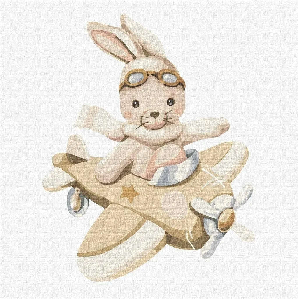 Peinture par numéros facile pour débutant dessin petit pilote d'avion
