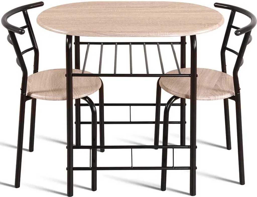 Table et 2 chaises Ada-sonoma en chêne et métal noir design industriel