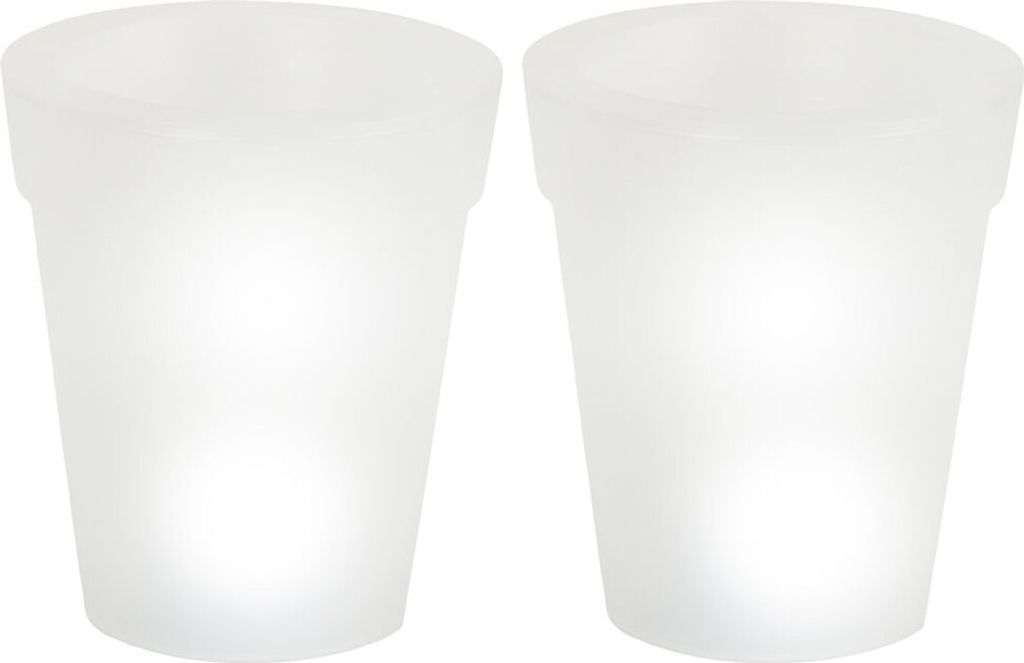 2er Set LED Solar-Blumentöpfe zur Außendekorationsbeleuchtung