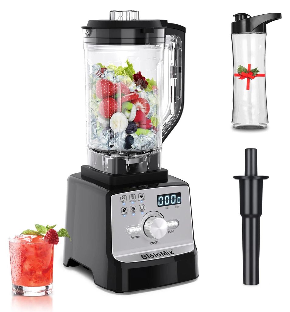 Standmixer & Smoothie Maker - T5900 - 2200 W - 2,0 l BPA-freier TRITAN-Behälter - Stufenlose Geschwindigkeit - 6-Klingen - 600 ml Zusatzbecher - W...