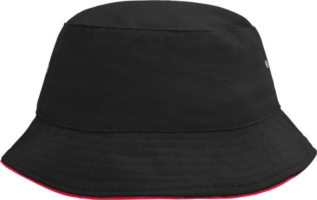 Trendiger Hut aus weicher Baumwolle black/red, Gr. S/M