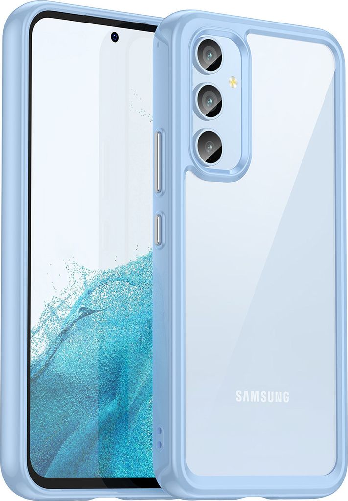 Galaxy A54 5G Hülle, Klar Rückseite Stoßfeste TPU Silikon Bumper Schutzhülle für Samsung Galaxy A54 5G Blau