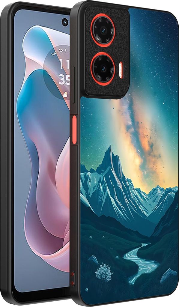 Smartphonica Telefon Fall geeignet für Motorola Moto G Play 2024 mit Sternenhimmel Impressum - TPU Backcover Fall mit Raum und Milkyway Design
