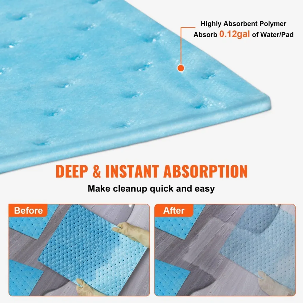 Tapis Absorbant l'Eau 380x480mm - Capacité 6 Gal - Boîte Distributrice - 3