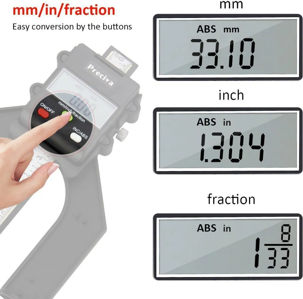 Jauge de mesure digitale avec écran LCD et base magnétique stable
