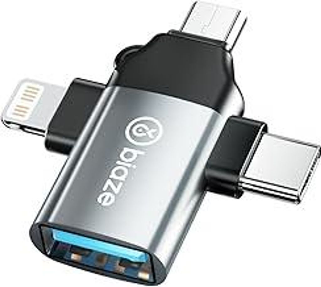 USB-C OTG Adapter, 3 in 1 Adapterkonverter für Typ C, Lightning, Micro-USB 3.0, OTG-Konverter, geeignet für Media-TV-Sticks, Smartphones oder Tab...