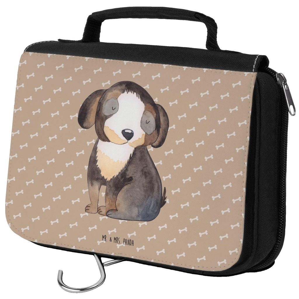 Mr. & Mrs. Panda duschbeutel Hund Entspannen - Hundeglück - Geschenk, Kulturbeutel, Sprüche, Hundeliebe, Liebe, kulturtäschchen, Waschbeutel, Ko...
