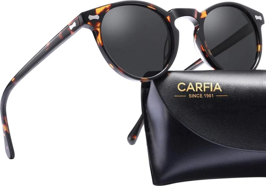 Occhiali CARFIA Polarizzati Uomo Stile Retrò Montatura Rotonda Premium