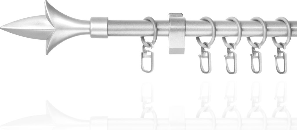 Gardinenstange Lilie, 16 mm, ausziehbar 130 - 240 cm Silber Produktbild 