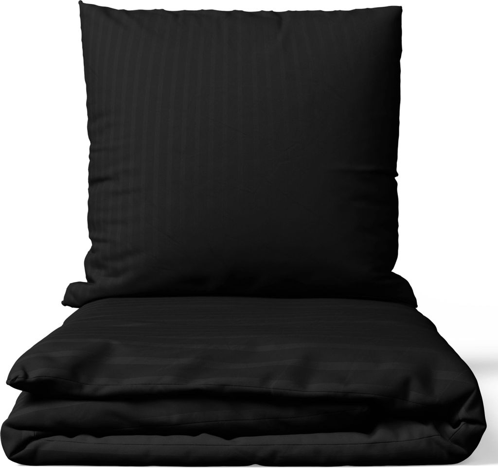 Bettwäsche 135x200 cm Baumwolle Satin Damast Set Gestreift Produktbild 