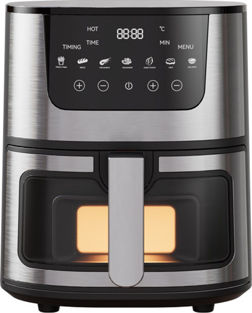 7L Heißluftfritteuse, 1400 W Heißluftfritteuse, 9 Programme, Luftfritteuse mit digitalem LED-Touchscreen, Schwarz