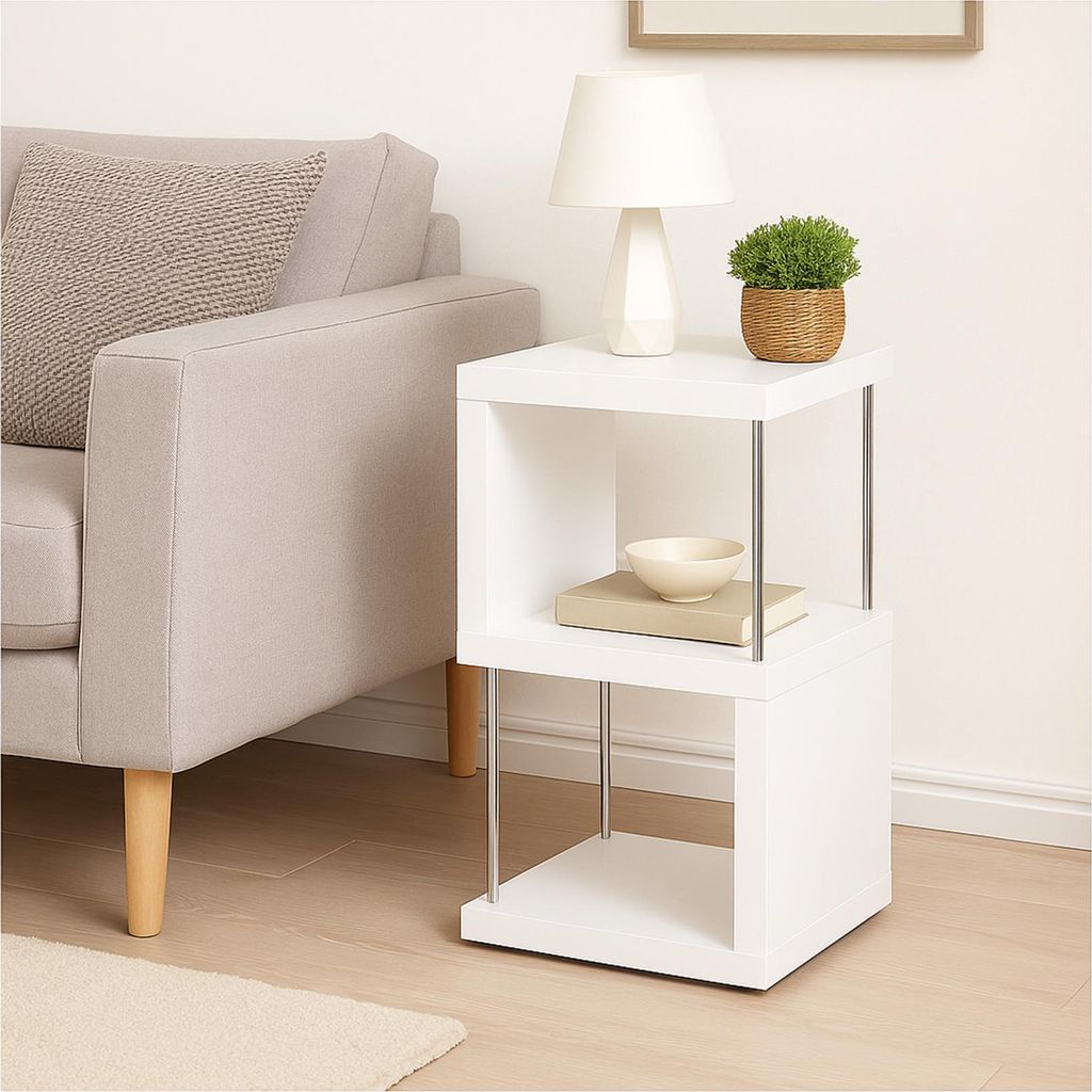 Standregal Weiß Regal 30x65x30 cm modernes Bücherregal Produktbild 