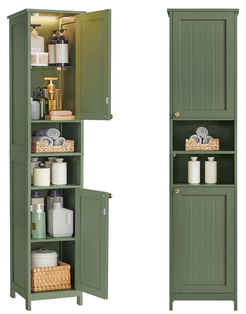 VASAGLE Badezimmerschrank mit Beleuchtung, hoch, 40 cm Produktbild 