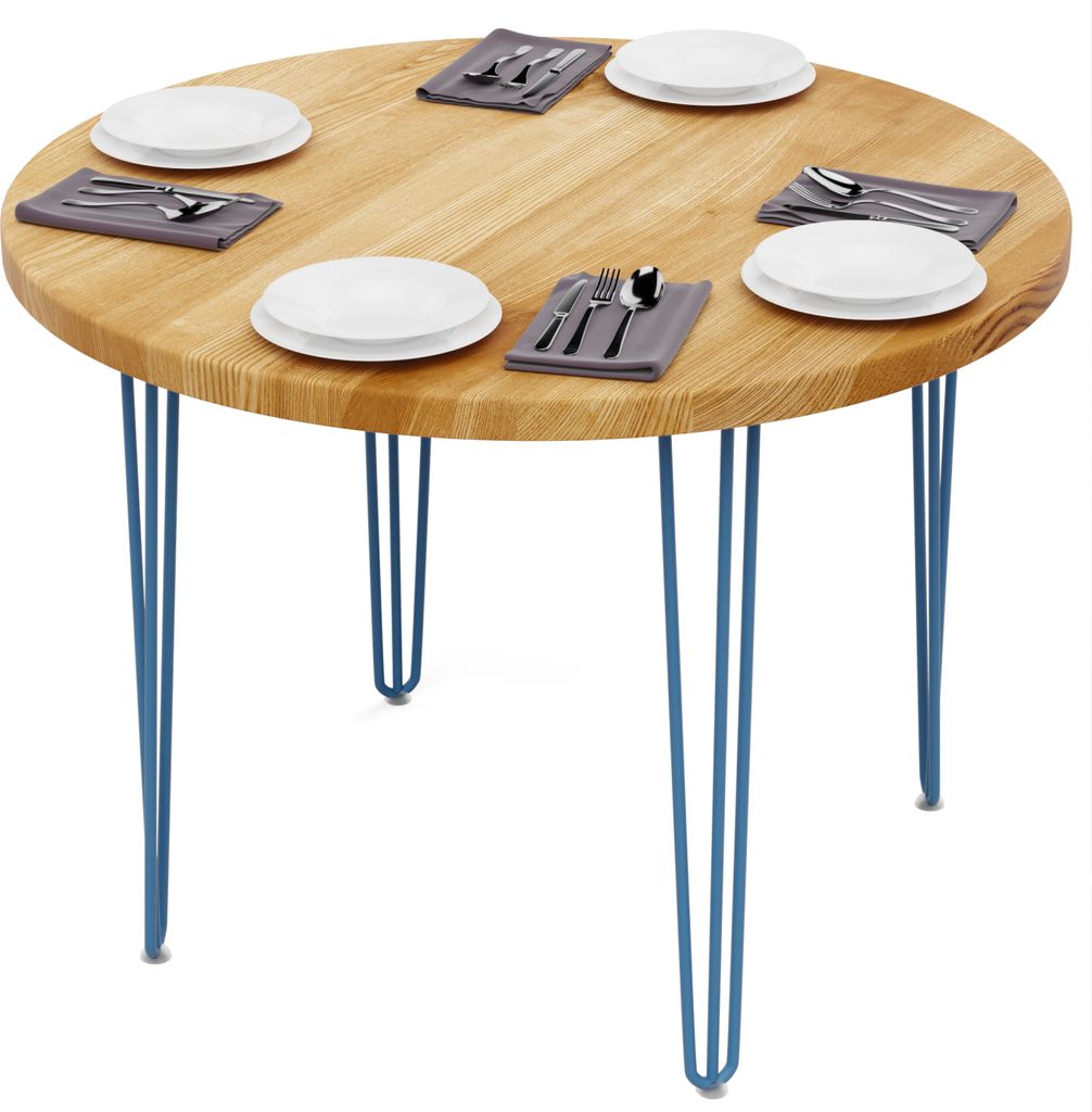 LAMO Manufaktur Esstisch rund 100cm | Wohnzimmertisch Holz, Bistrotisch | Runder Tisch für Küche, Restaurant | Stärke: 40mm, Farbe: Rustikal, Be...