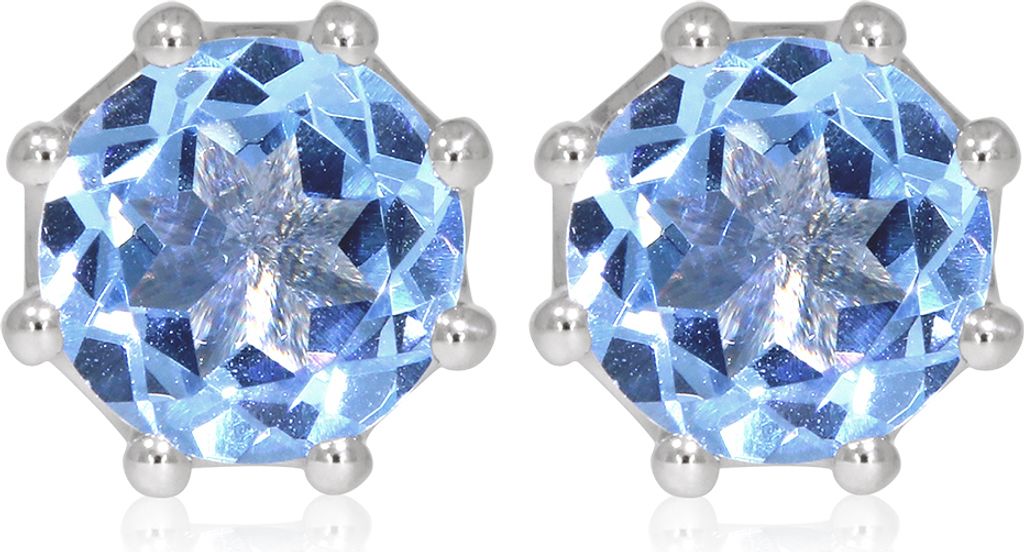 CB05534 Ohrstecker mit Blue HT-Quarz ca. 3,78 ct. rhodiniert XEN