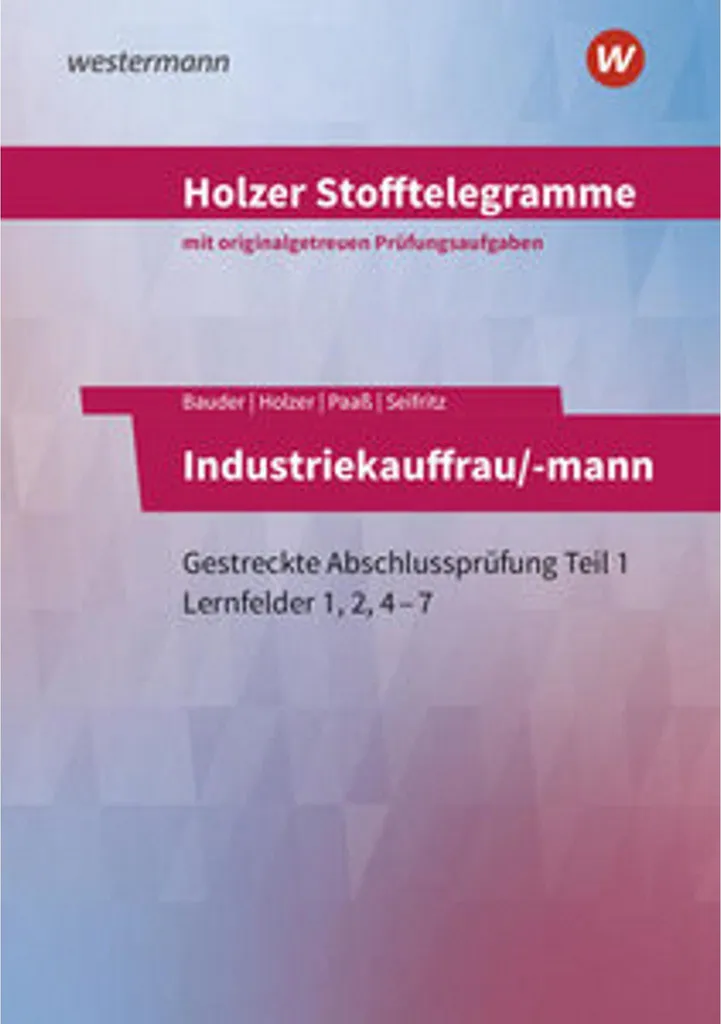 Finis les oublis à l'examen avec Holzer Stofftelegramme Industriekauffrau