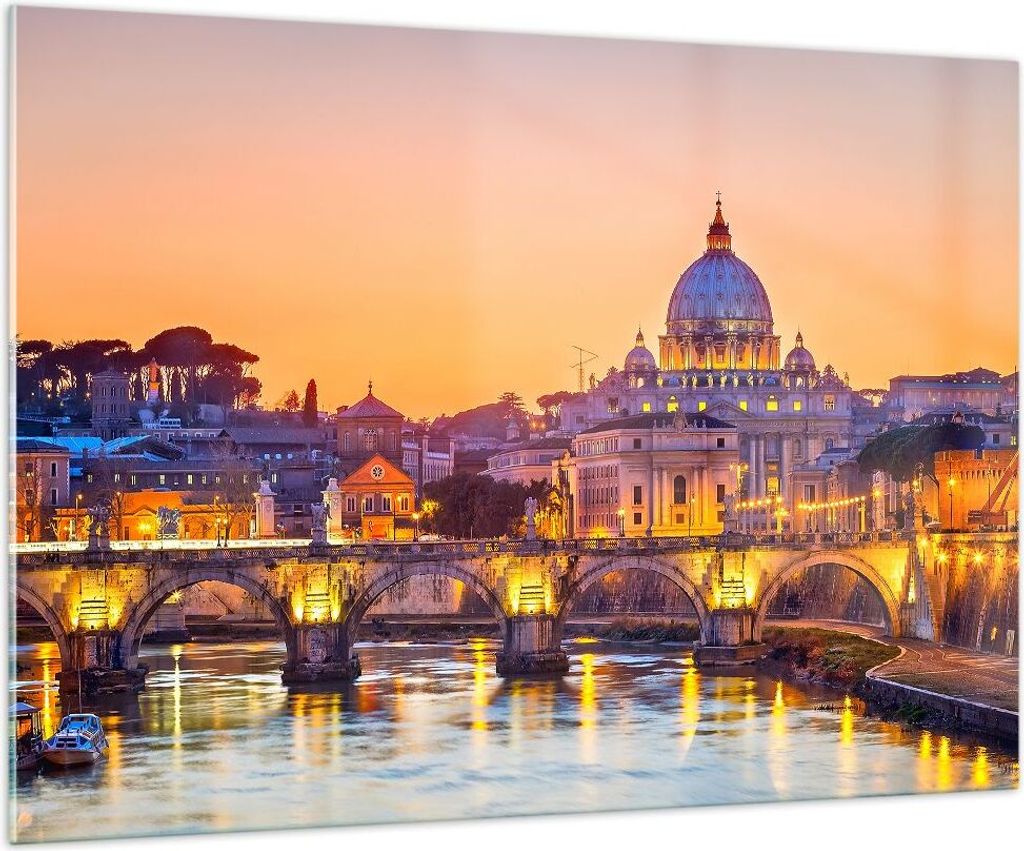 Bilder auf glas - Rom Italien Basilika Geschichte - 100x70cm - Glasbilder - Wandbilder - Kunstdruck - zum Aufhängen bereit - Wanddekoration aus Gl...