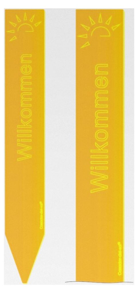 Willkommen - Leuchtstele gelb | 1 Stück | Höhe 51 cm