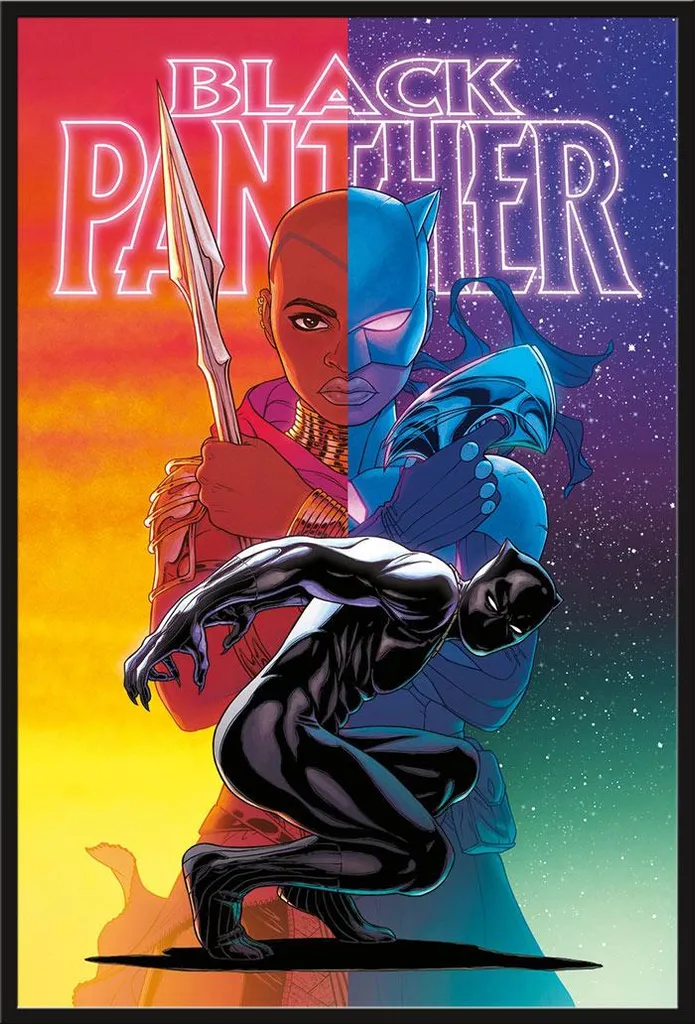 Décoration murale Black Panther Wakanda Forever avec cadre noir et vitre