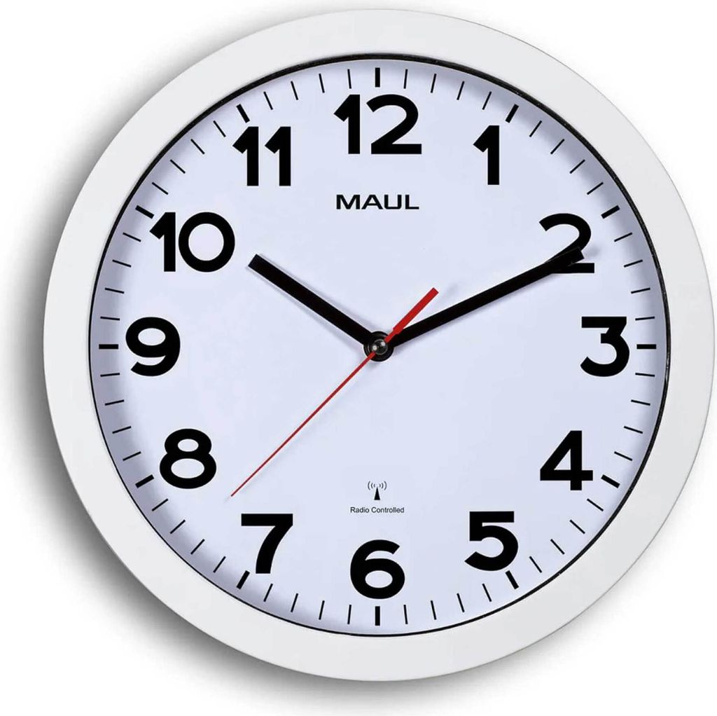 MAUL Wandklok MAULstep, diameter 30 x 5 cm, radiogestuurd, Productafbeelding 
