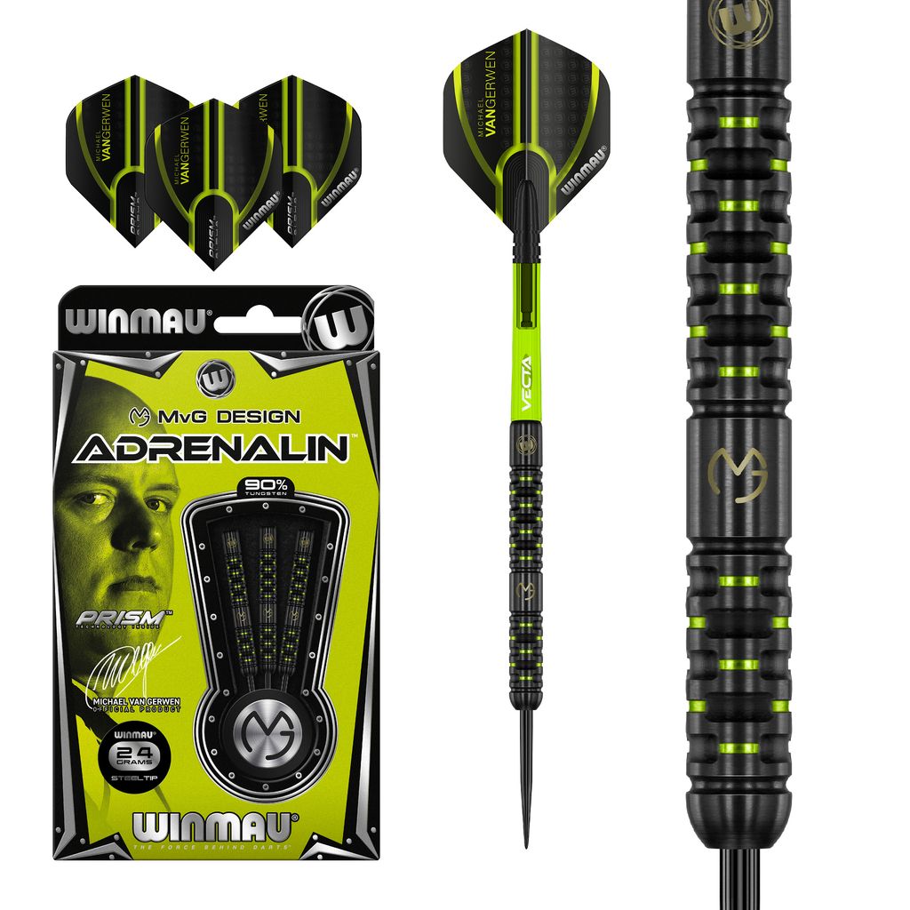 HF Winmau Steeldarts MvG Adrenalin 24 Gramm Hellgrün 24gr