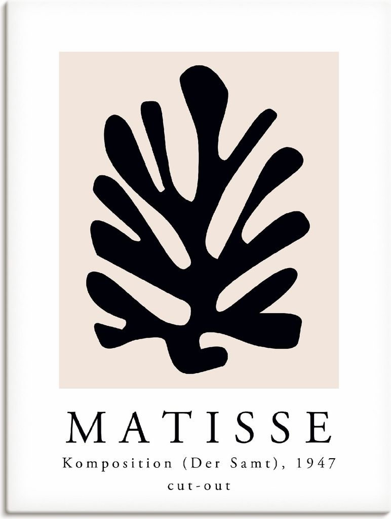 ARTland Leinwandbild Matisse Komposition - cut-out schwarz Größe: 30x40 cm