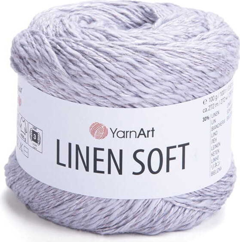 A ball of grey yarn with a white label.